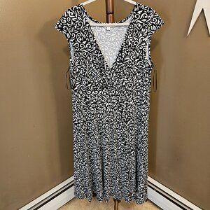 Haani, black and white, midi dress, Plus size 2X